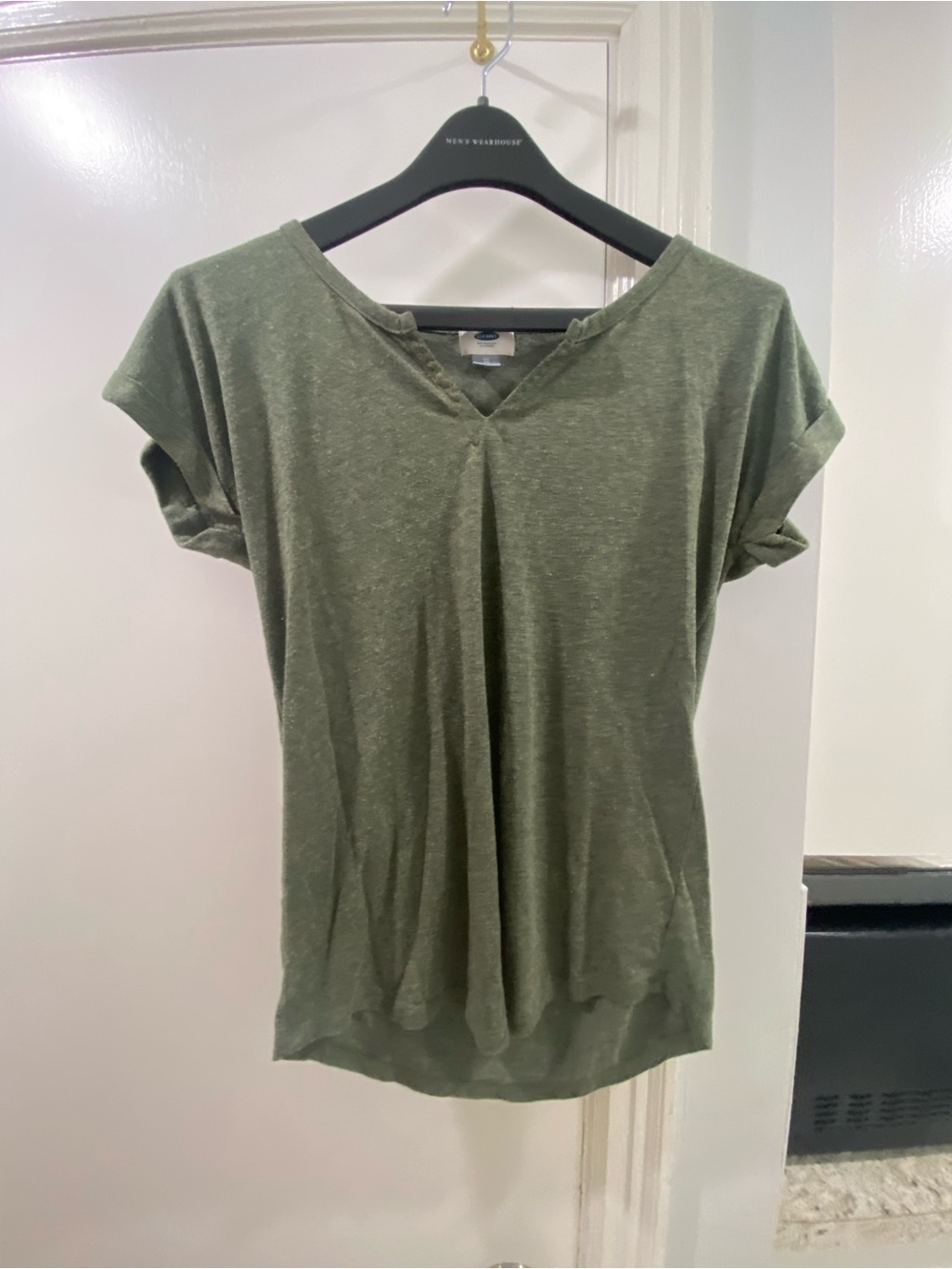 Old Navy Olive Green Short Sleeve V-Neck Tee